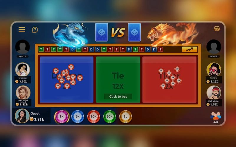 Theo dõi biến động kèo Rồng Hổ