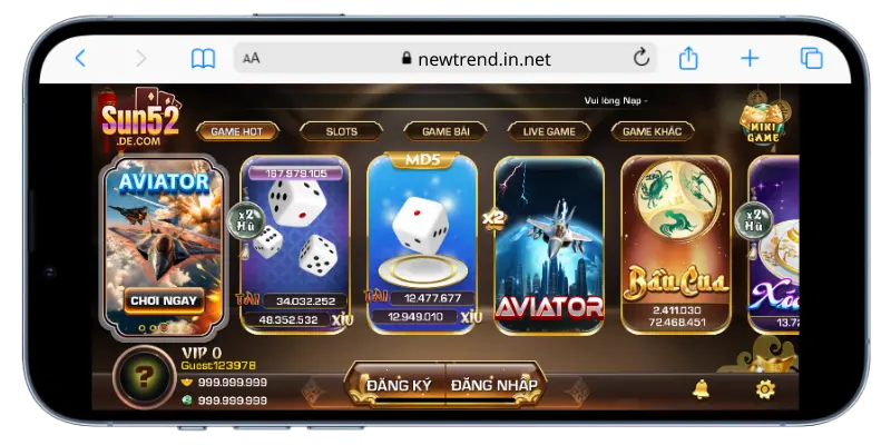 Cổng game đổi thưởng Sun52